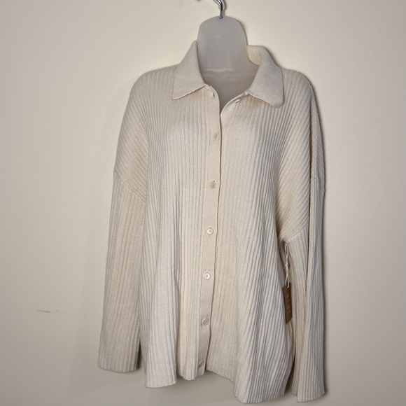 Reformation NWT Women's XL Fantino Cashmere Oversized Sweater In Color Gossamer - Picture 8 of 11